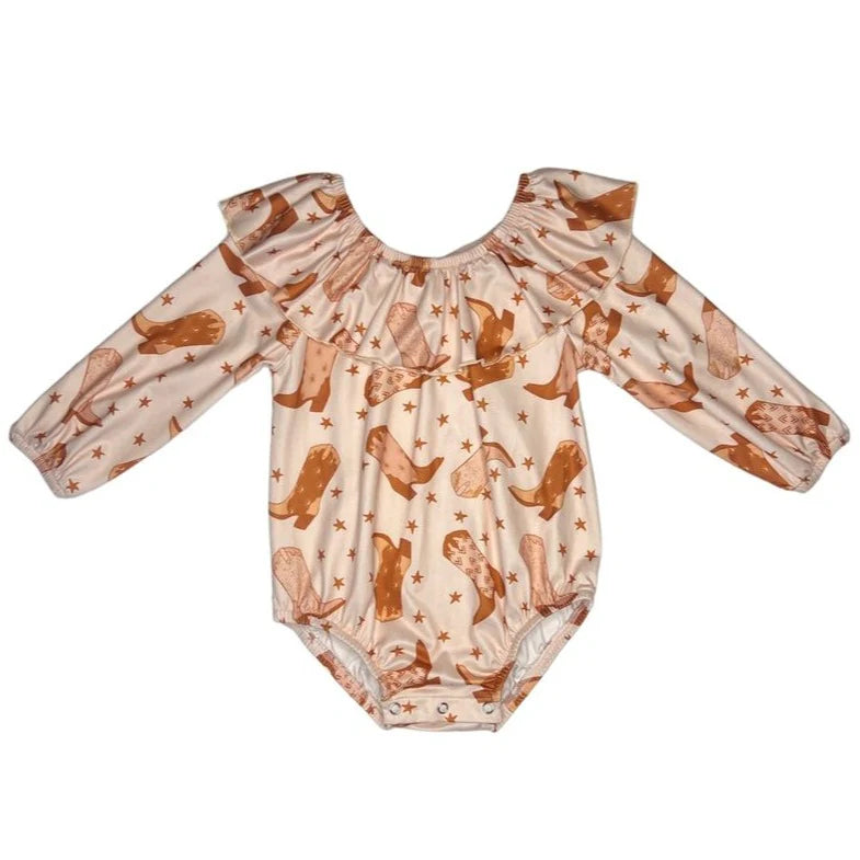 Girls Cowboy Boots L/S Onesie or Shirt by Shea Baby