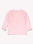 Girls Pink Knit Long Sleeve Ruffle Layering Tee by RuffleButts