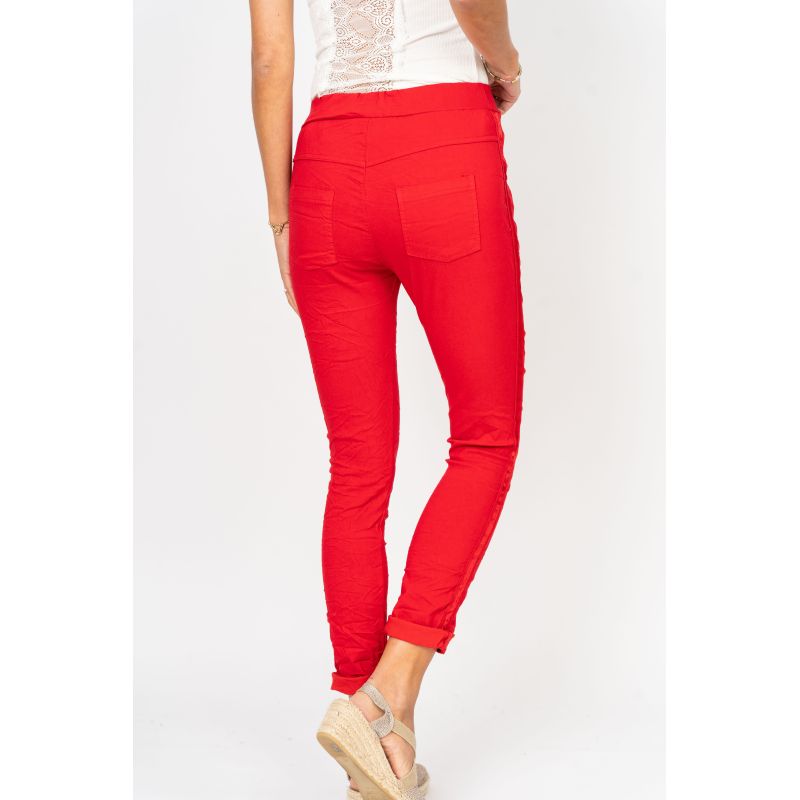 Ladies Hot Wash Ribbon Side Jeggings by Look Mode