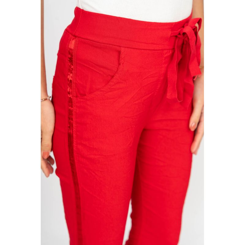 Ladies Hot Wash Ribbon Side Jeggings by Look Mode