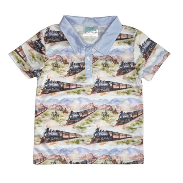 Boys Western Train Onesie or Polo by Shea Baby