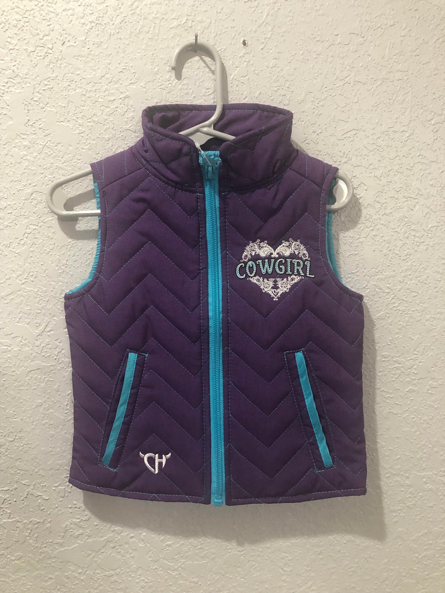 Girls Swirls Horse Quilted Vest by Cowboy Hardware