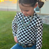 Girls Mini Round the Track Mesh Top by Sterling Kreek