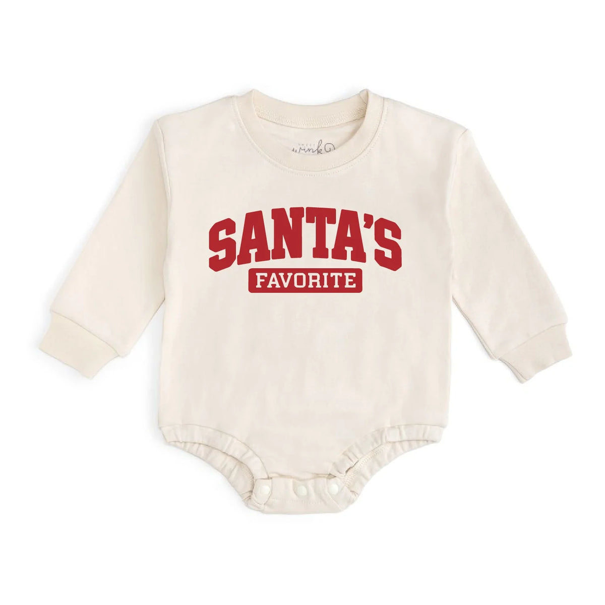 Boys Santa's Favorite Puff Ink Christmas L/S Romper by Sweet Wink