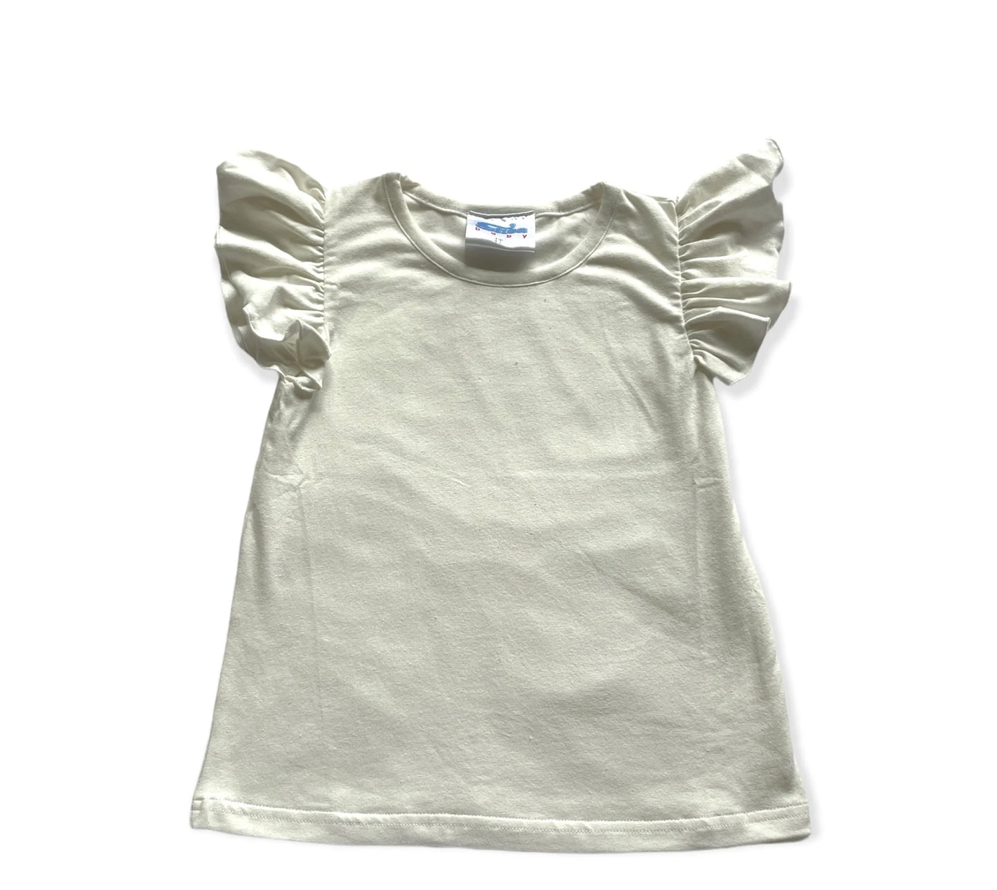 Girls Cream Ruffle Sleeve Onesie or Shirt by Shea Baby