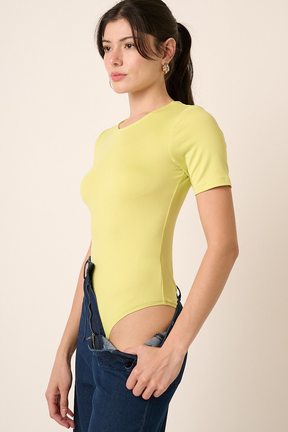 Ladies DTY Round Neck Short Sleeve Bodysuit by Mittoshop