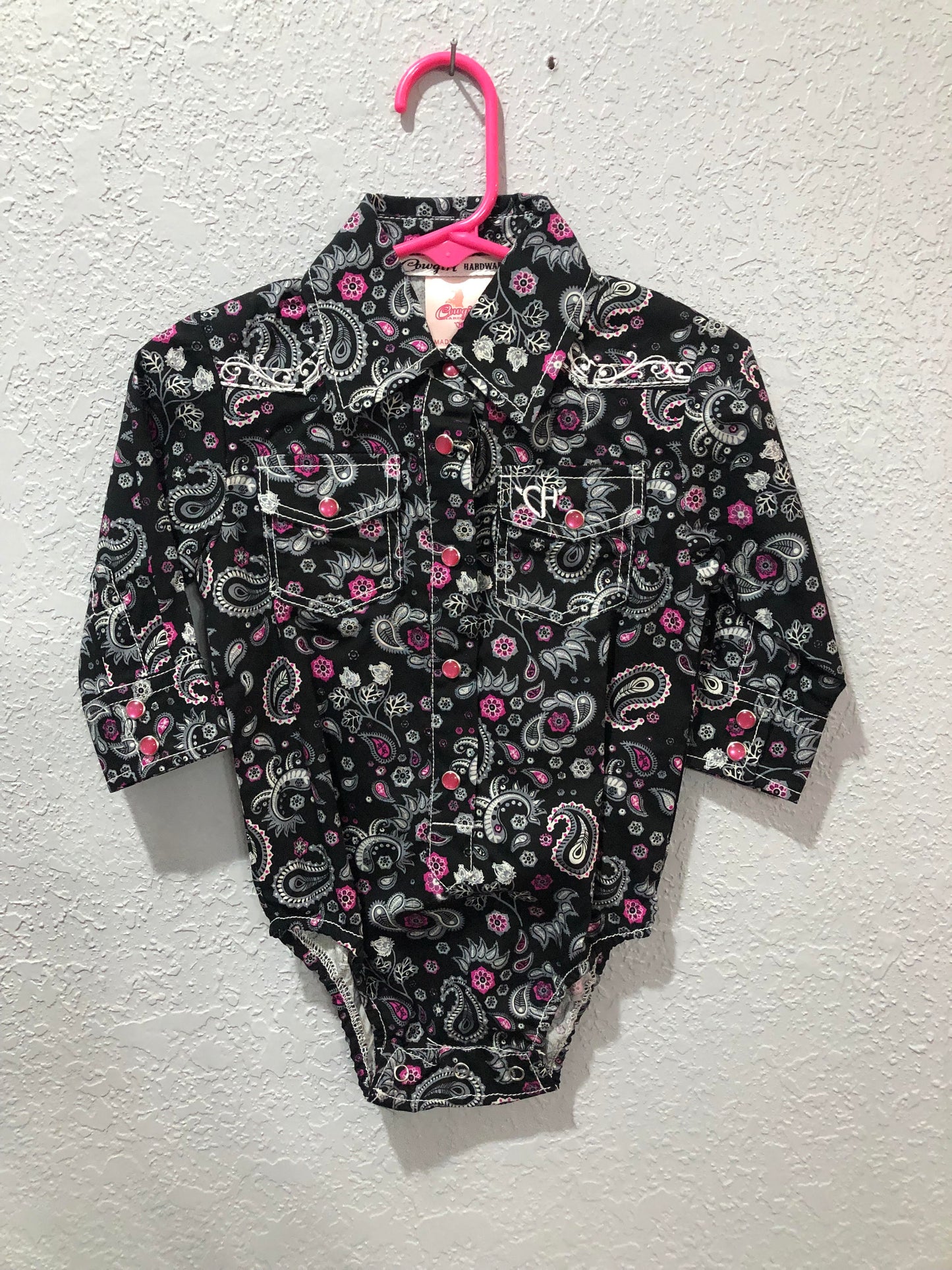 Girls Paisley Design L/S Romper by Cowboy Hardware