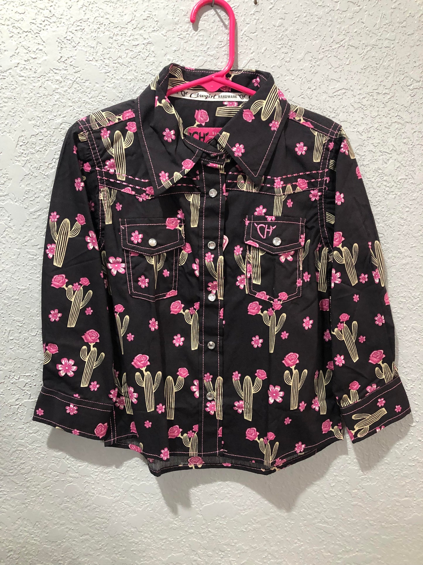 Girls Cactus Rose L/S Shirt by Cowboy Hardware