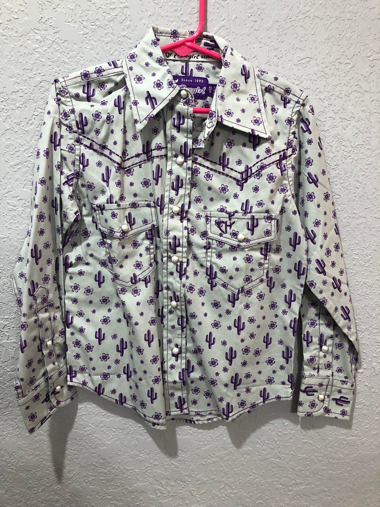 Girls Daisy Cactus L/S Print Shirt by Cowboy Hardware