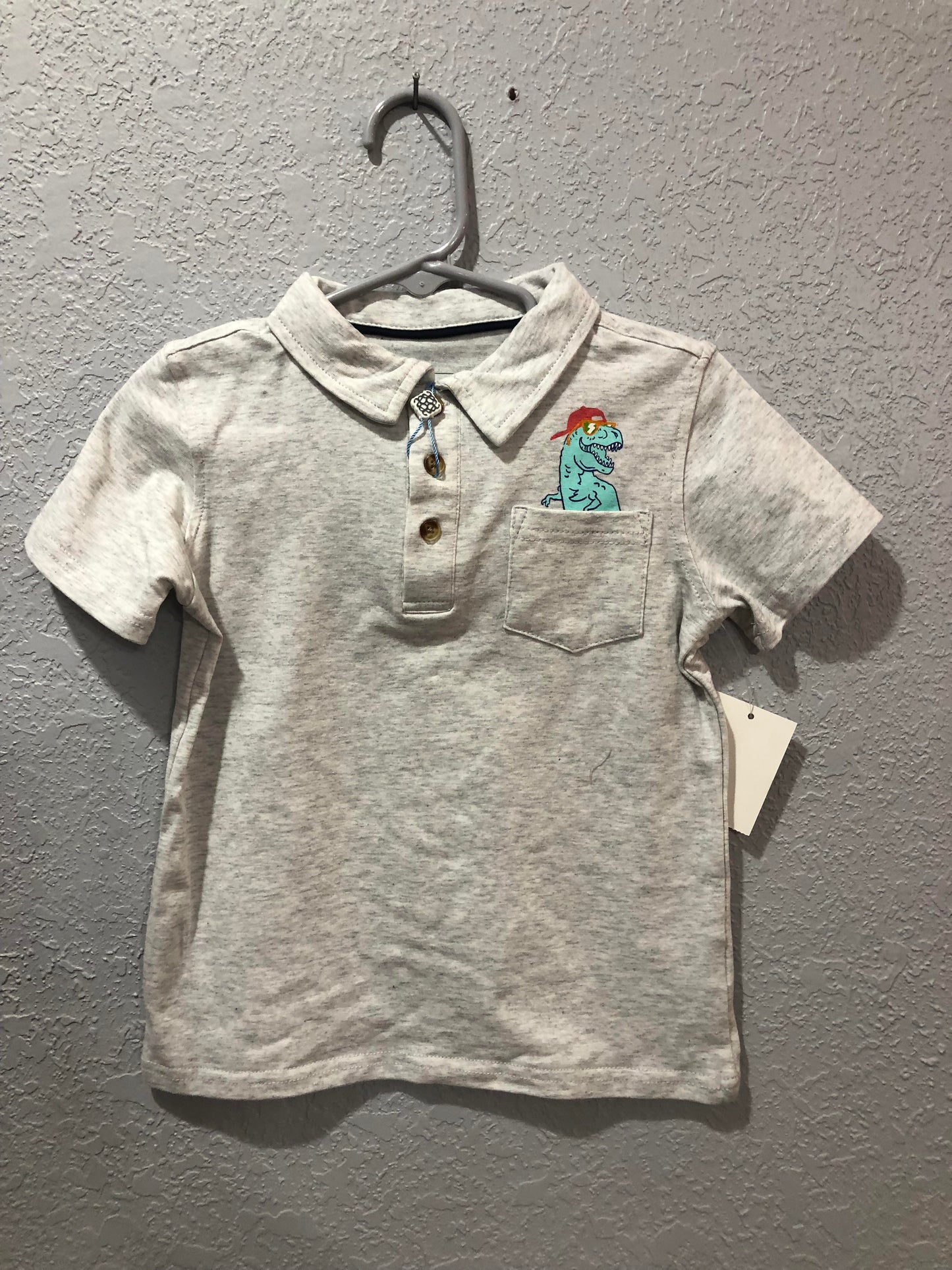 Boys Gray Dino Top by Andy & Evan