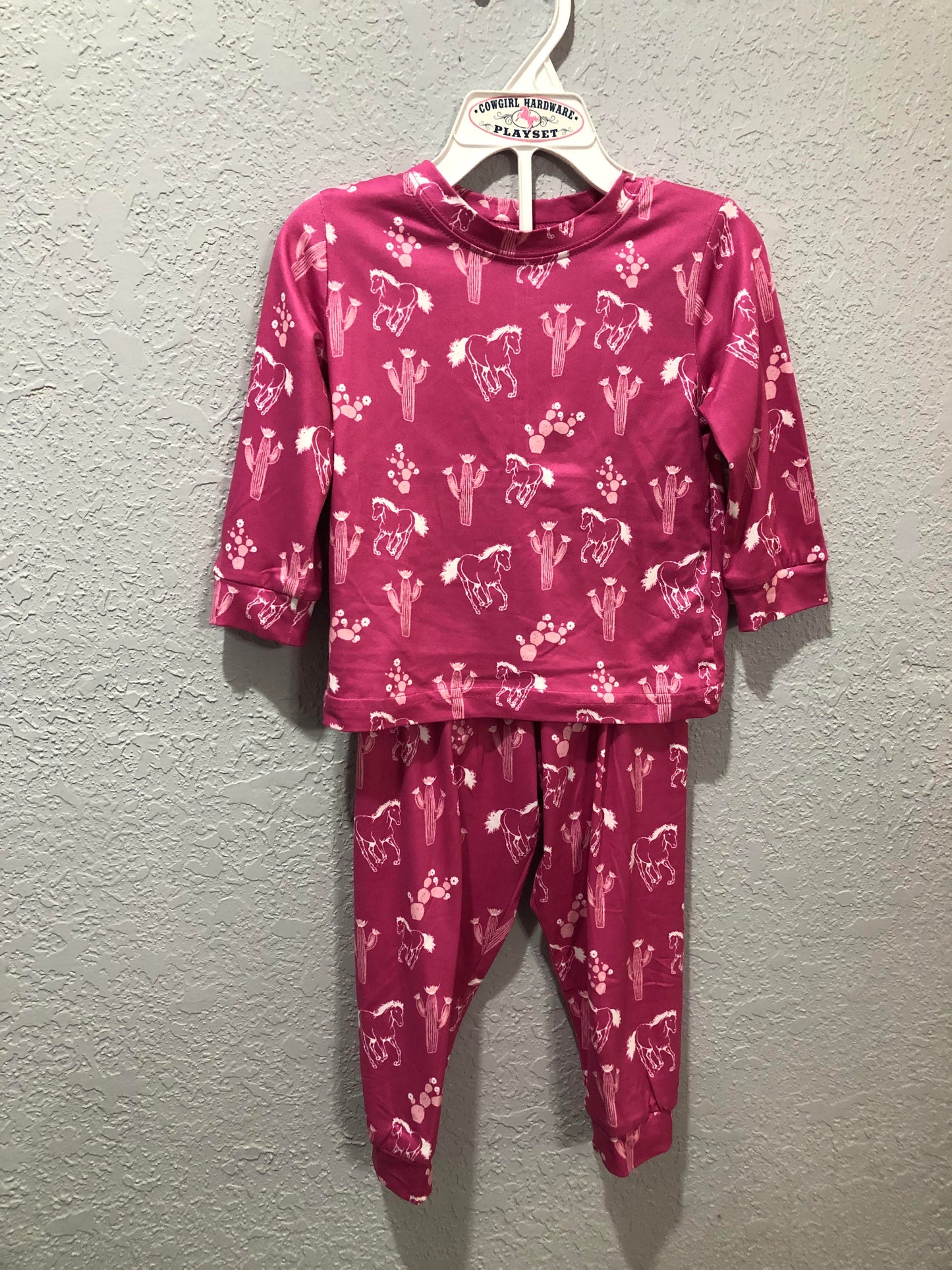 Girls Hot Pink Horses & Cacti Playset by Cowboy Hardware