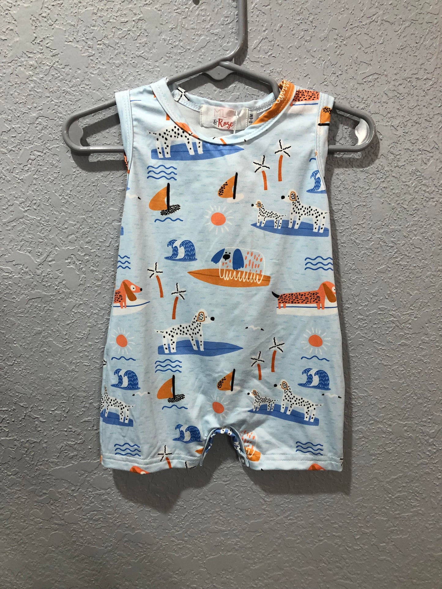 Boys Dogs Sleeveless Romper by Mila & Rose