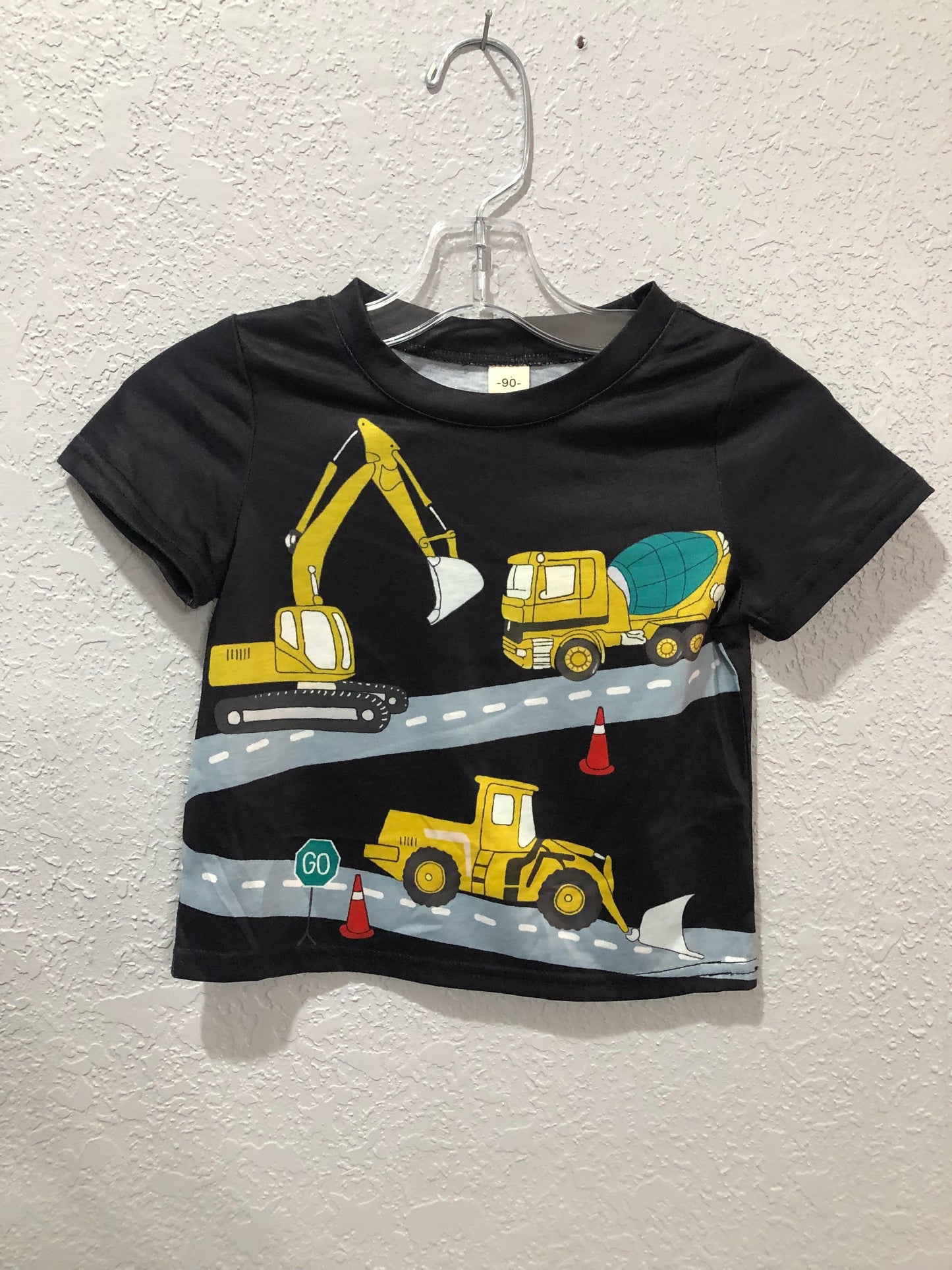 Boys Black Construction Top