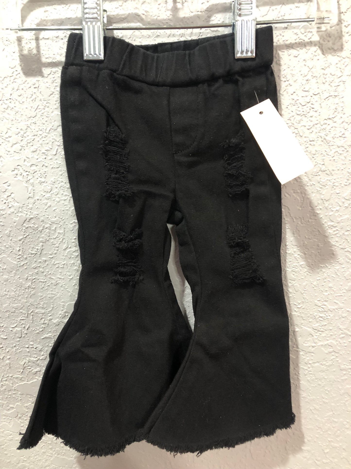 Girls Black Flare Jeans by The Little Heifer