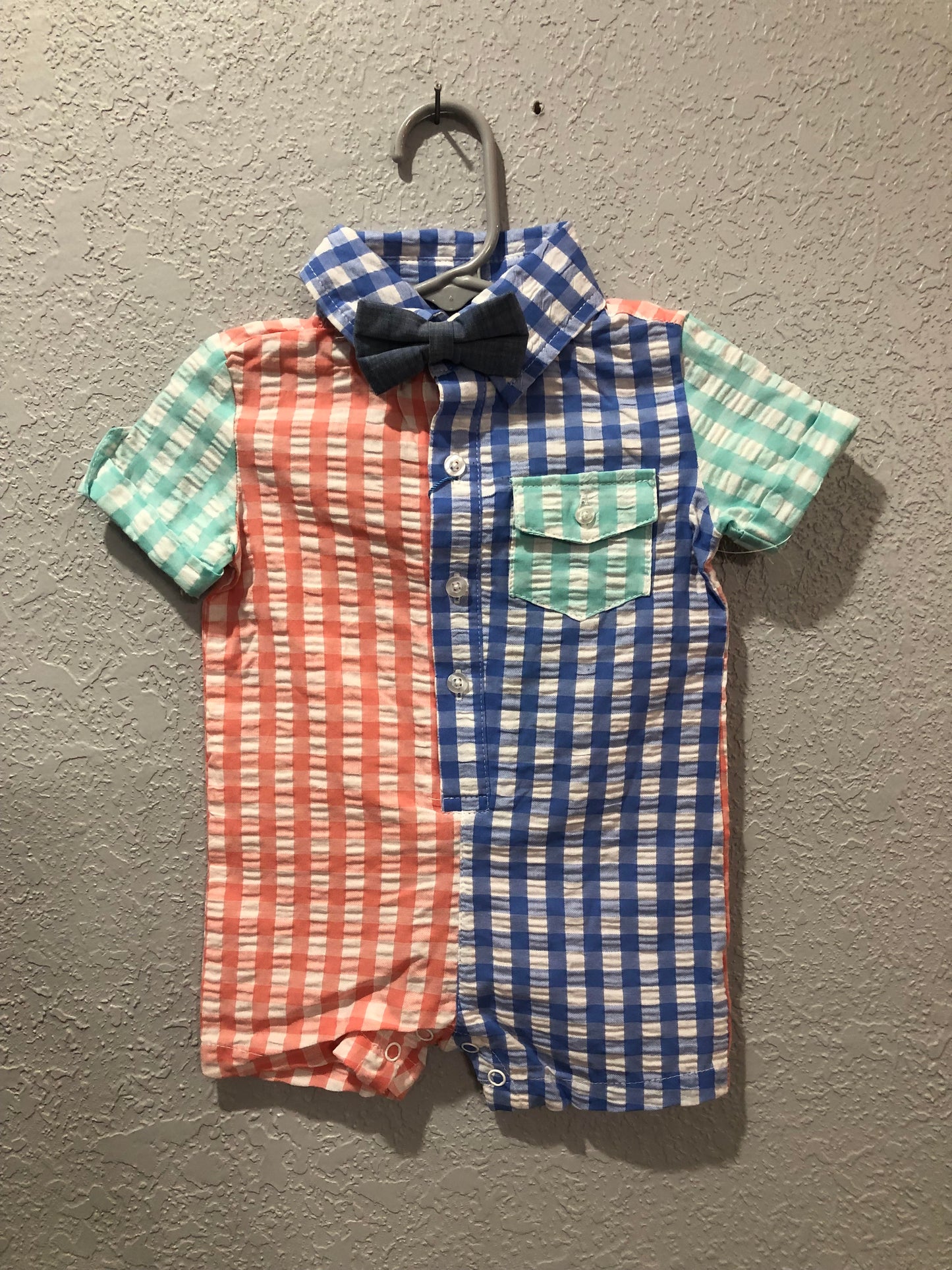 Boys Multi Gingham Romper by Andy & Evan