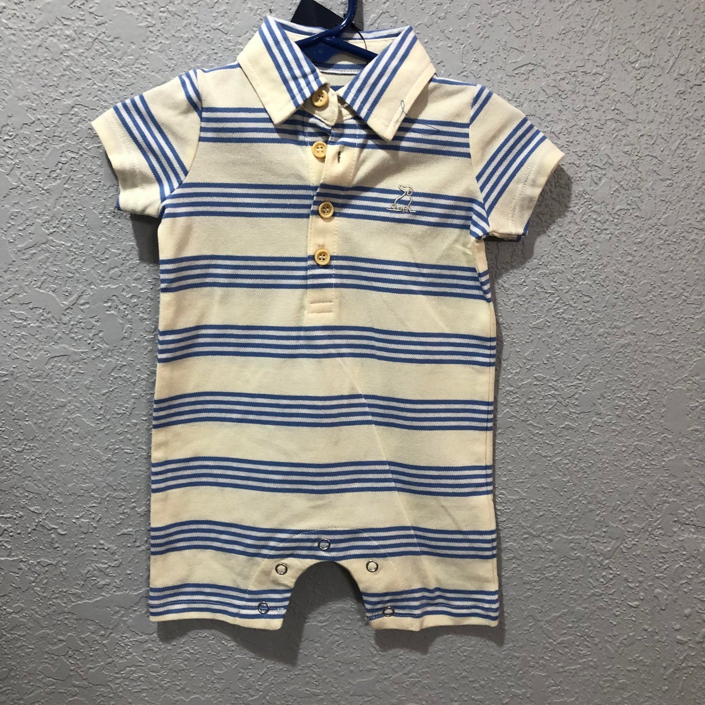 Boys DRIFT Yellow and Blue Polo Romper by Me & Henry