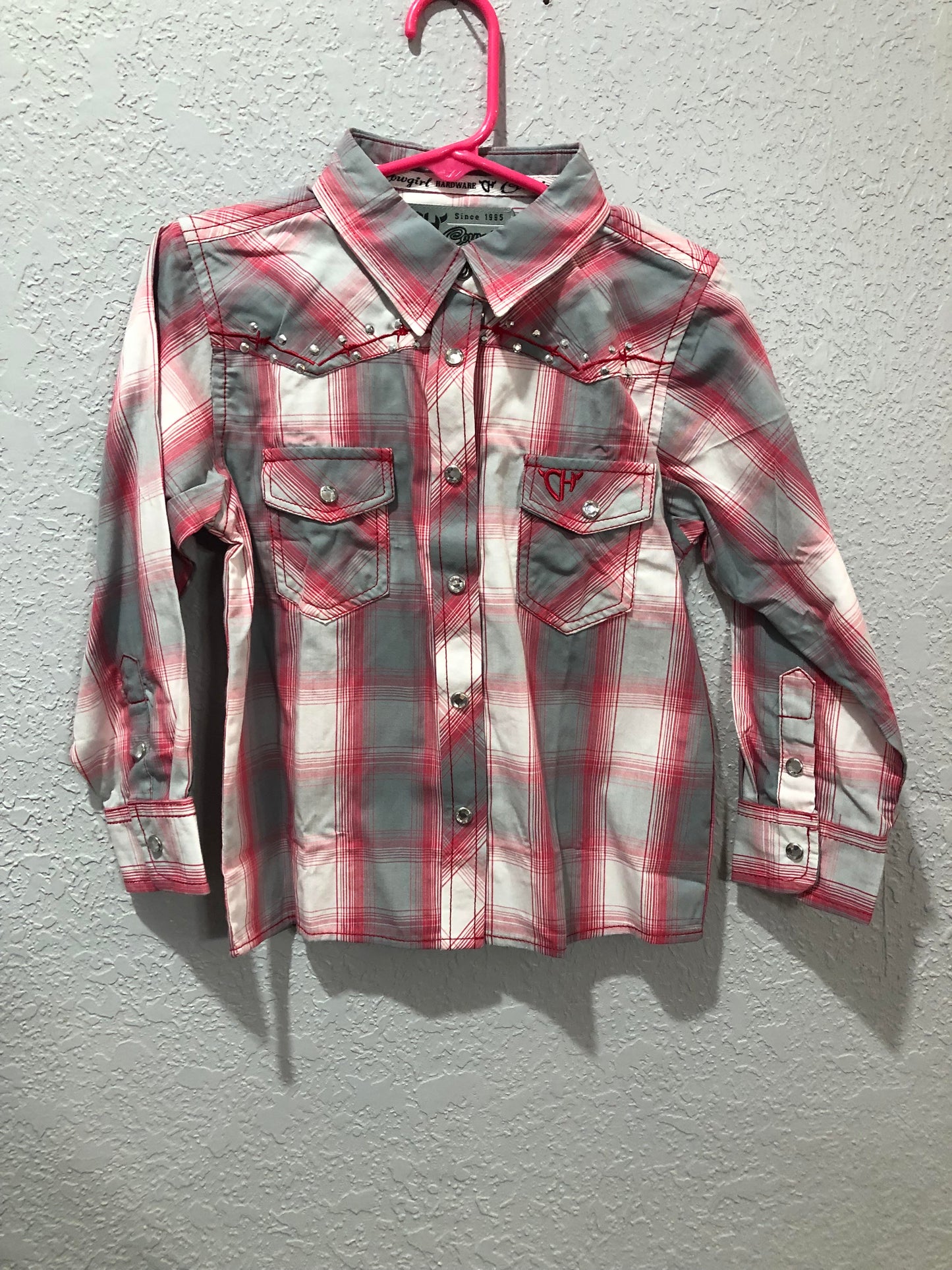 Girls Hombre L/S Plaid Shirt by Cowboy Hardware