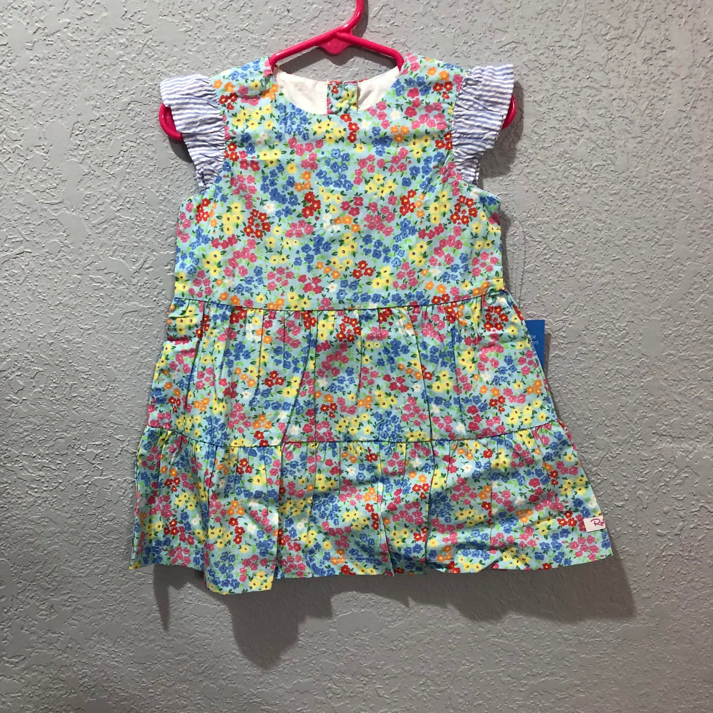 Girls Petaling Around Flutter Sleeve Tiered Dress by RuffleButts