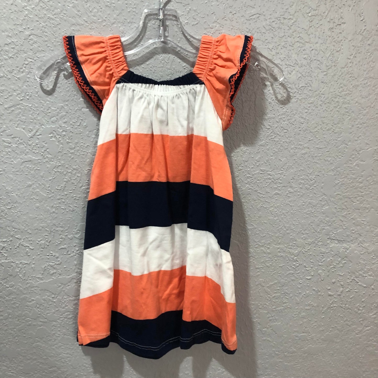 Girls Elastic Square Neck Dress with Flutter Sleeve by Milon