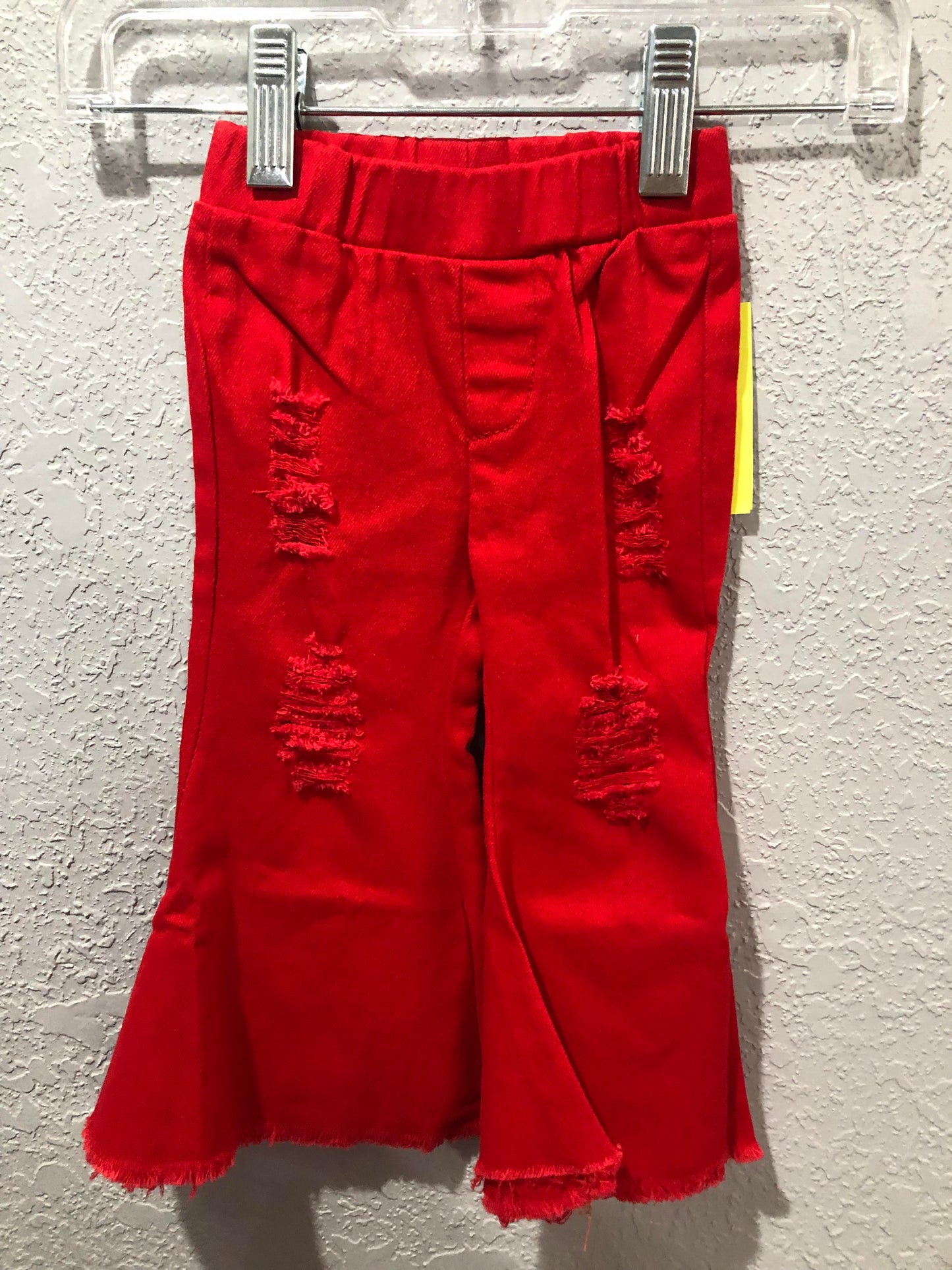 Girls Red Flare Jeans by The Little Heifer