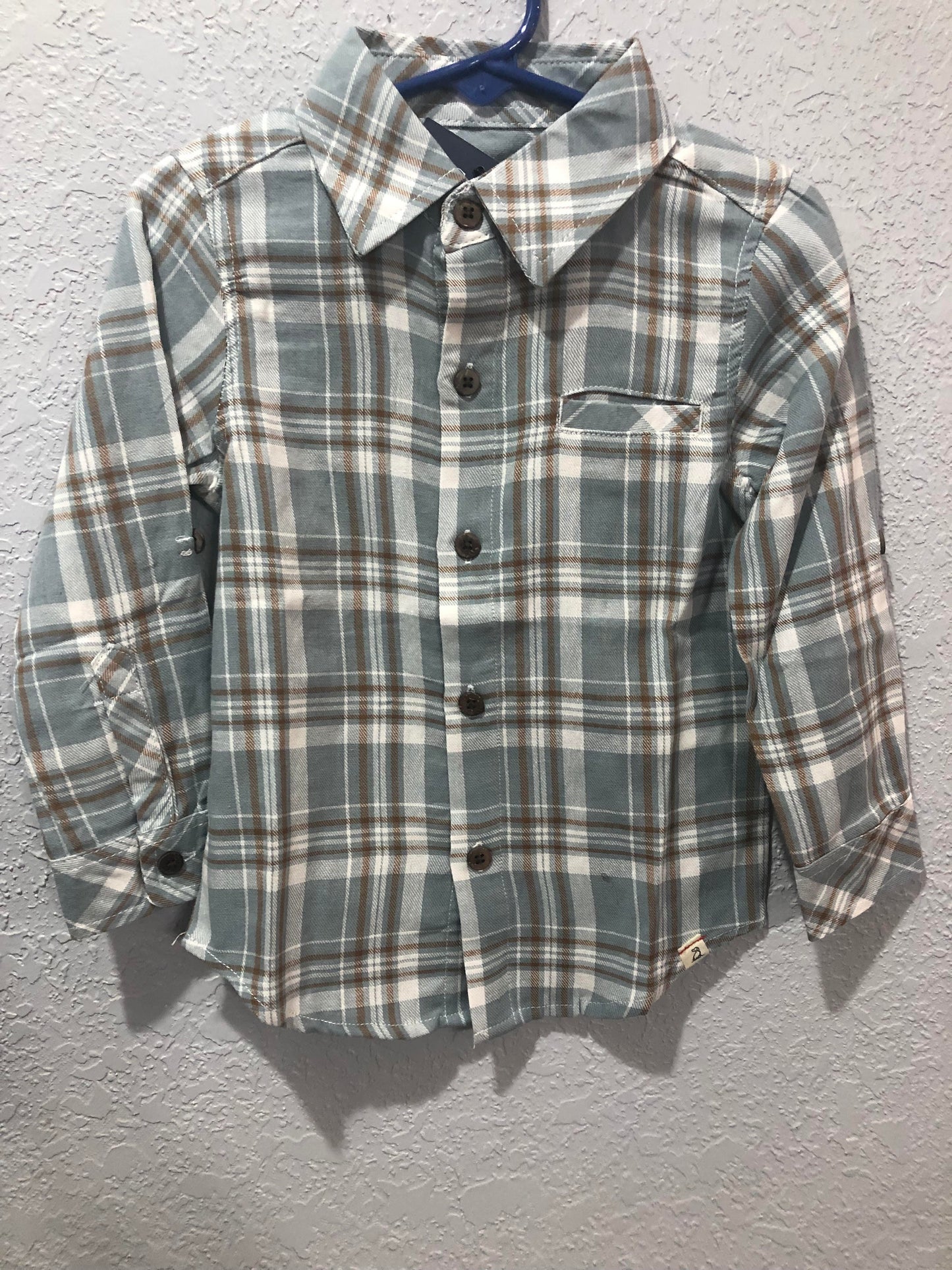 Boys Blue and White Plaid Shirt by Me & Henry