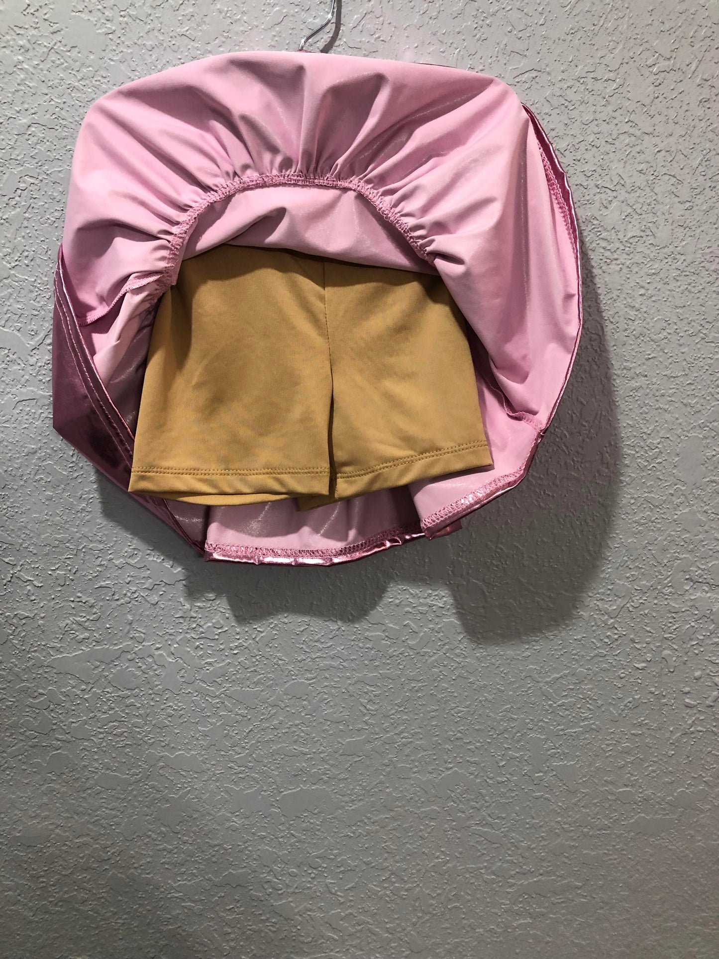 Girls Light Pink Metallic Skort by Azarhia