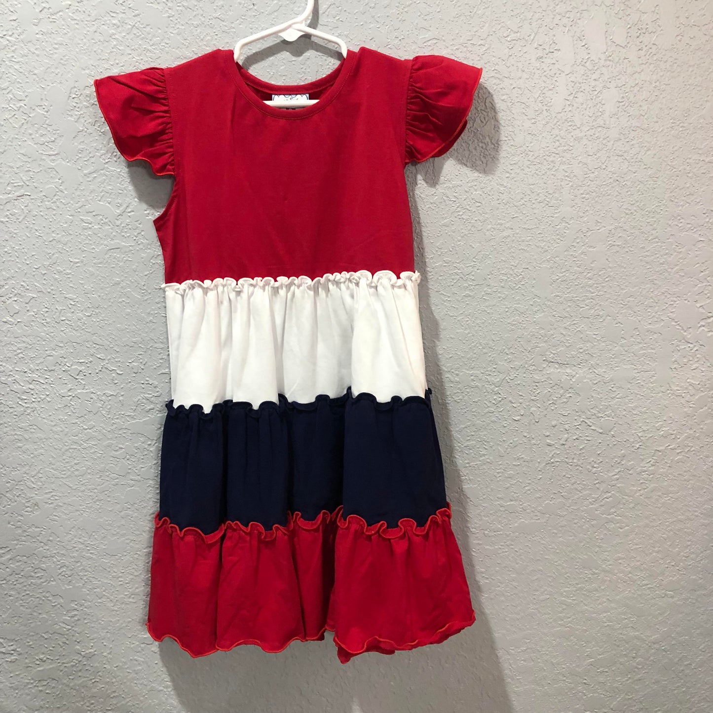 Girls Red White and Blue Tiered Dress by Three Sisters