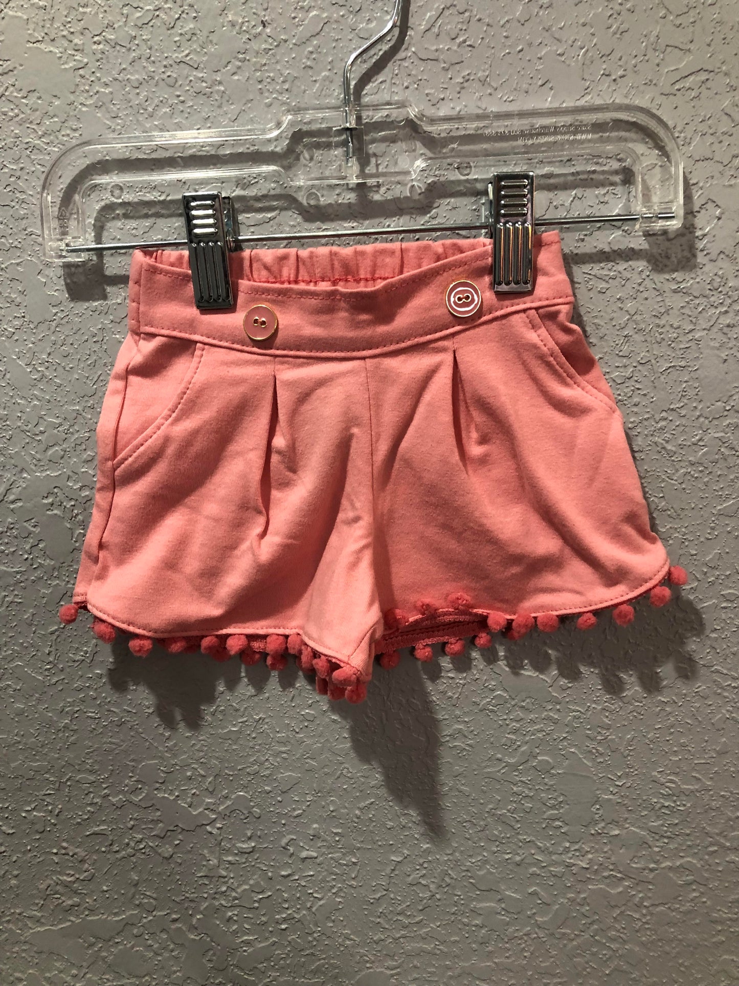 Girls Coral Knit Shorts with Pom Pom by Milon