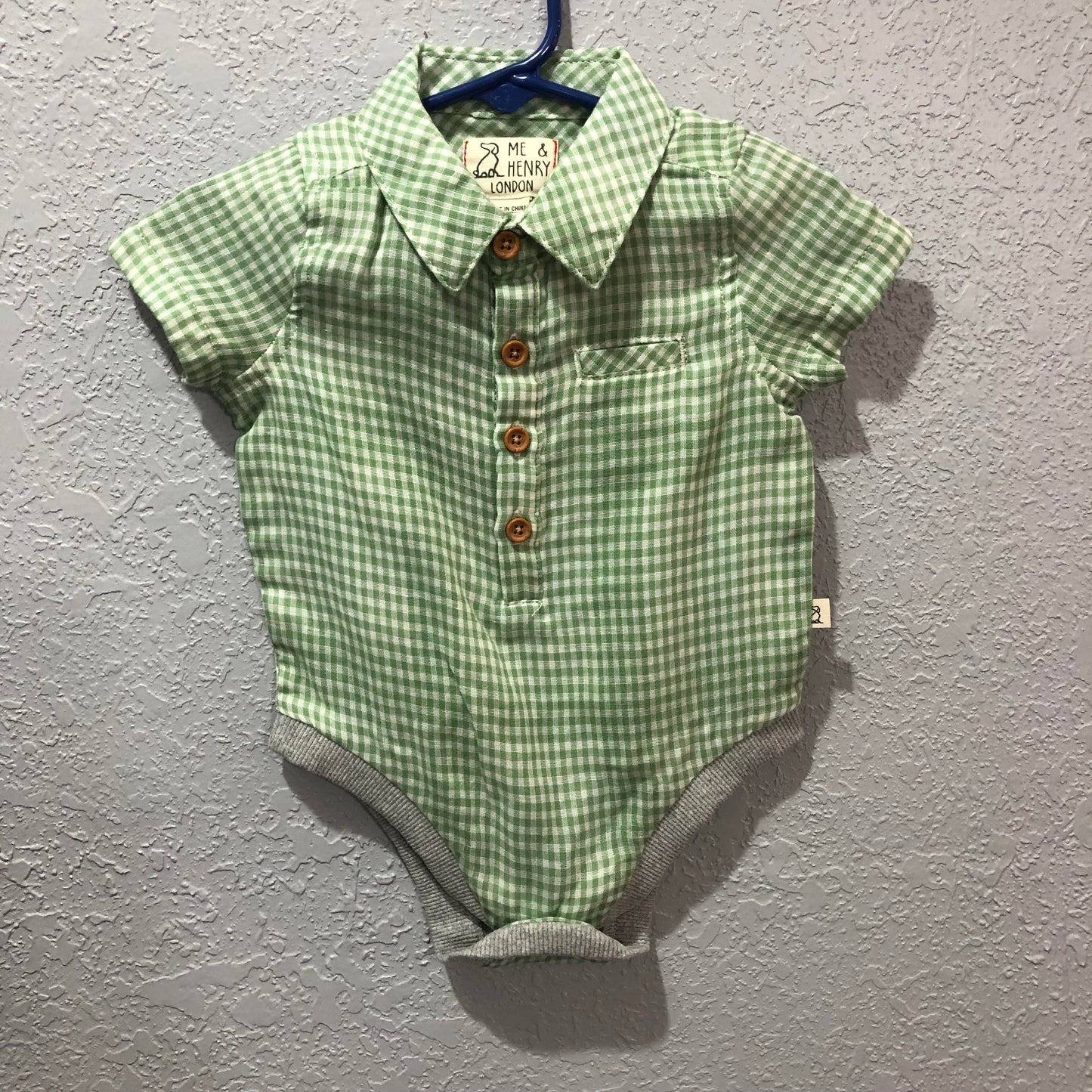 Boys Green Plaid Woven Onesie by Me & Henry