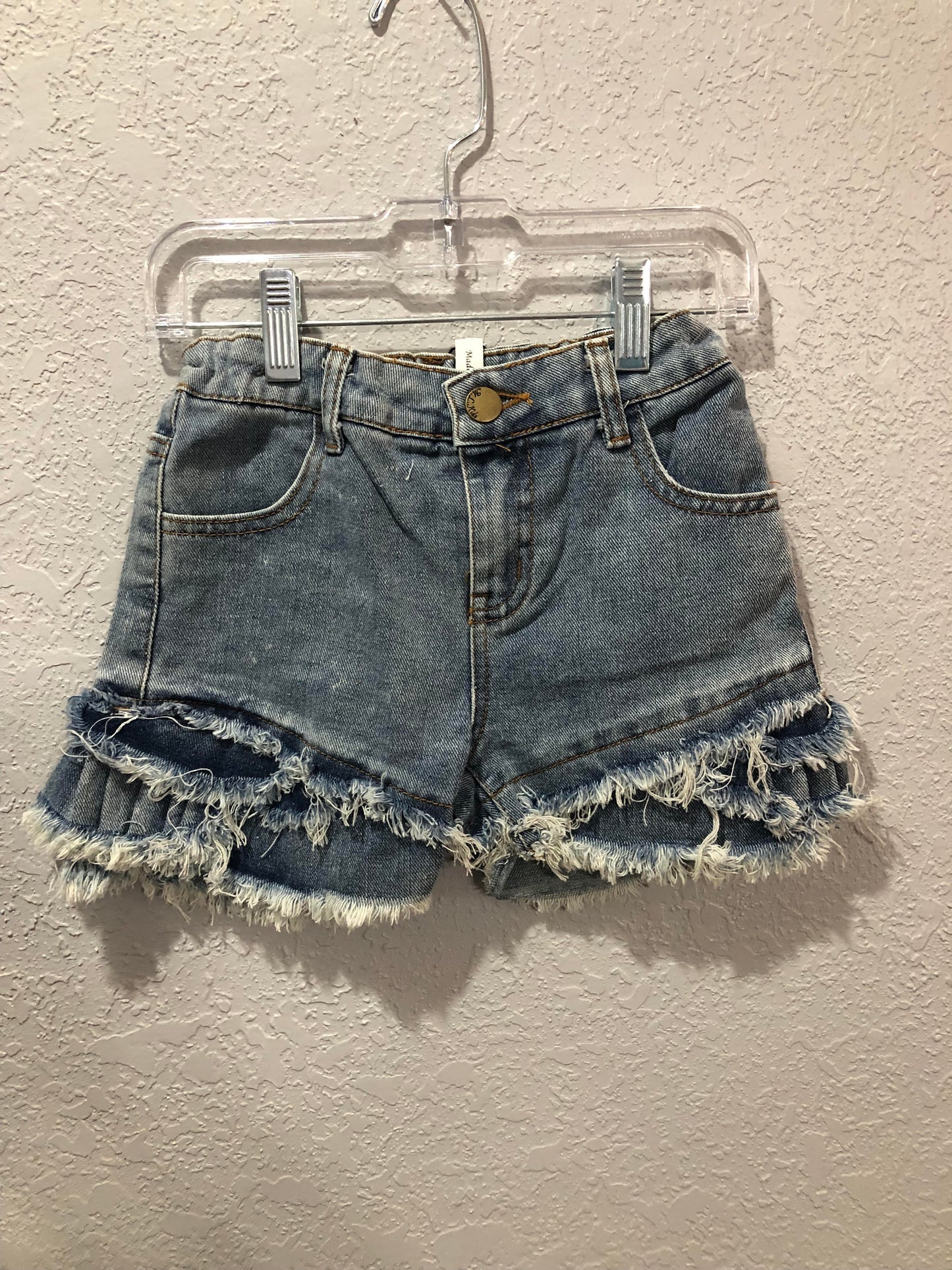 Girls Medium Wash Denim Shorts by ML Kids