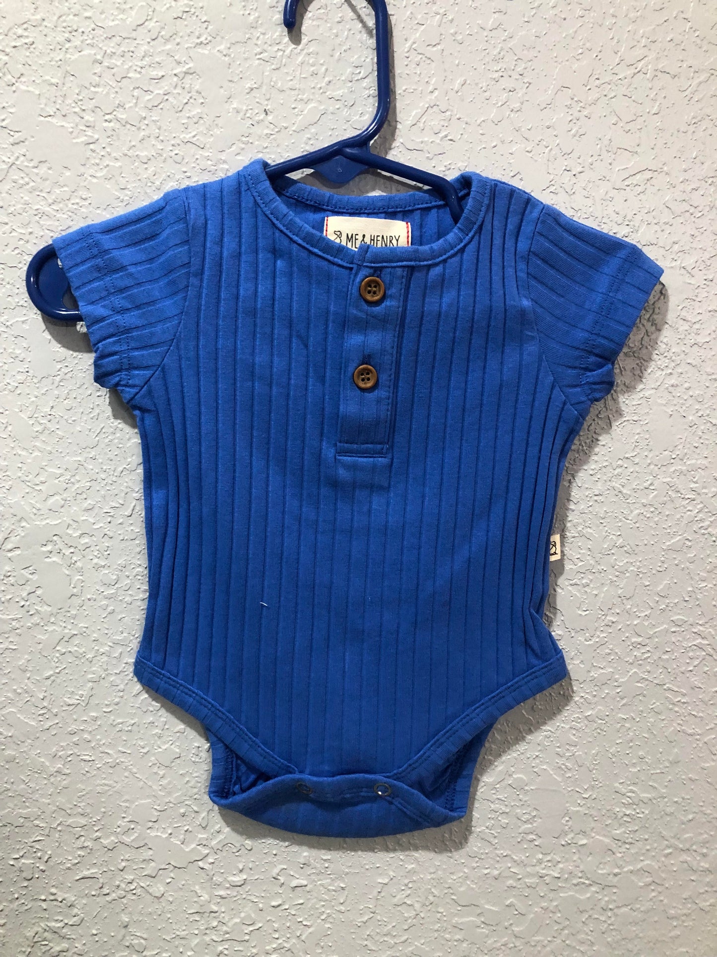 Boys Blue Jibe Rib Jersey Onesie by Me & Henry