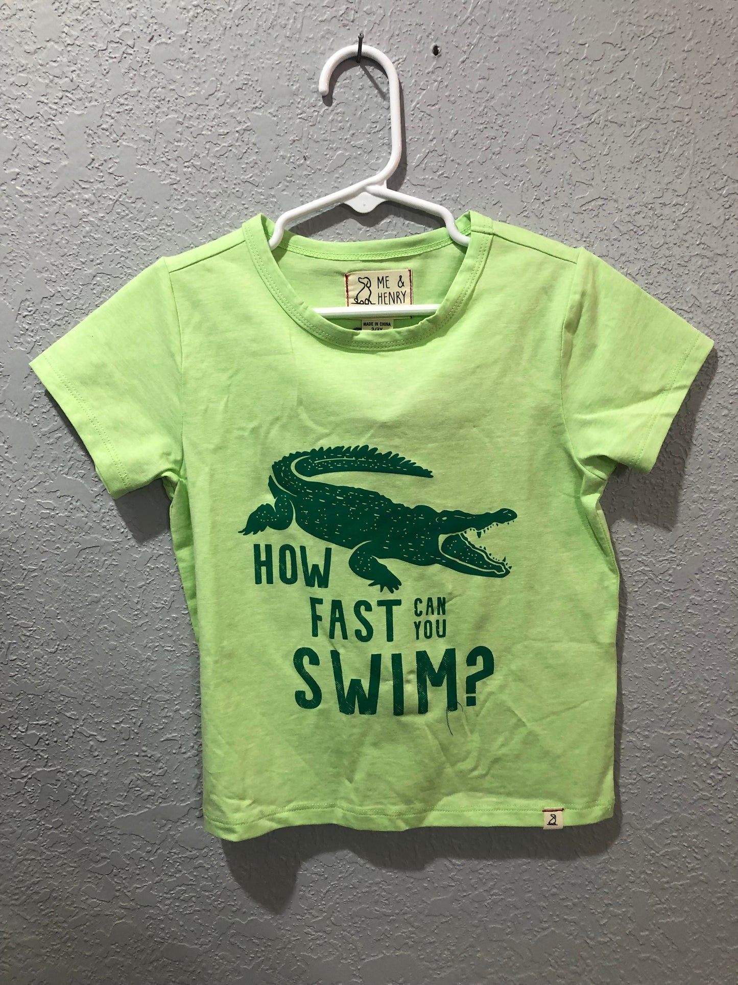 Boys Lime How Fast Can You Swim Top by Me & Henry