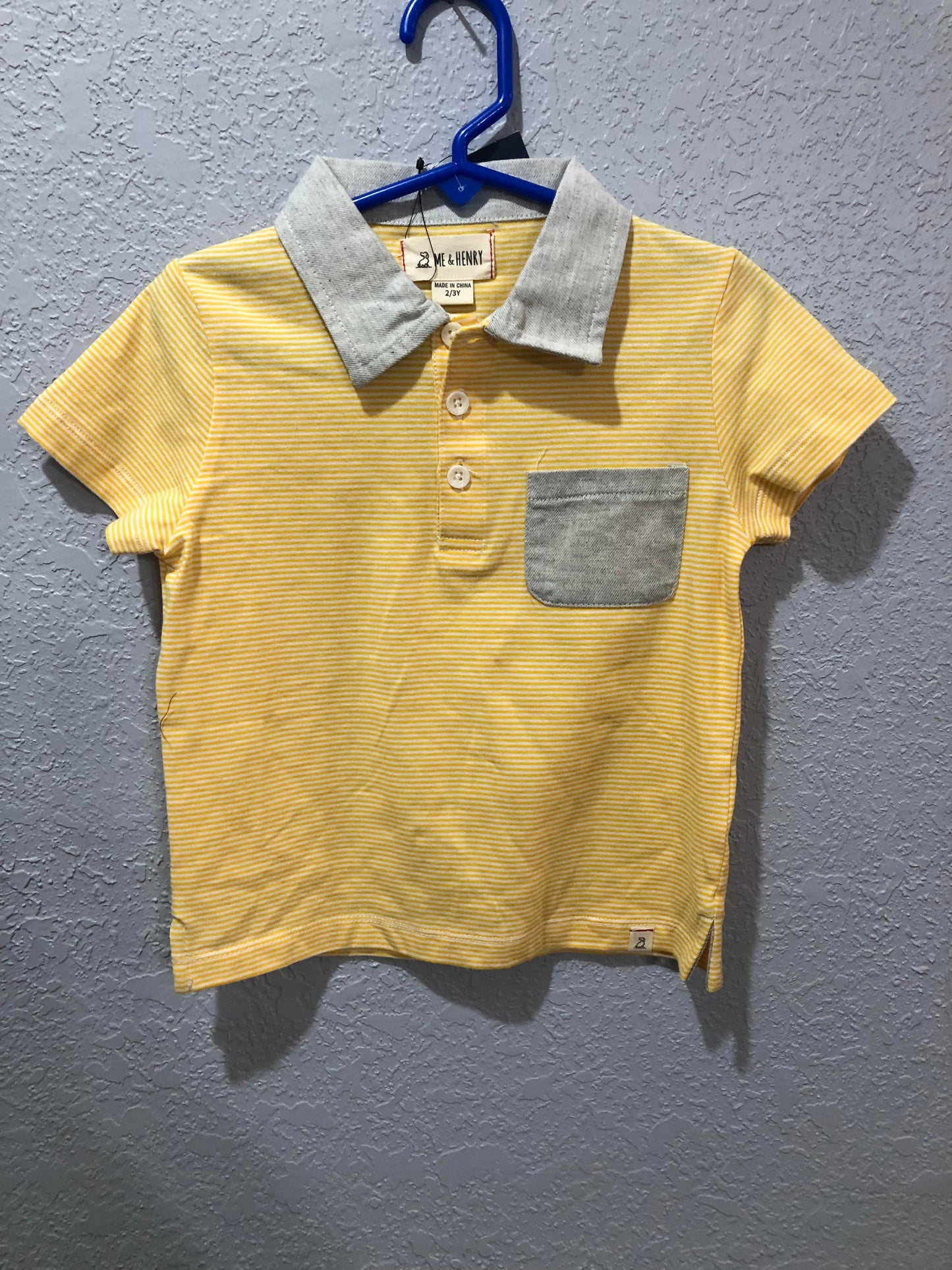 Boys Yellow/White Halyard Polo Top by Me & Henry
