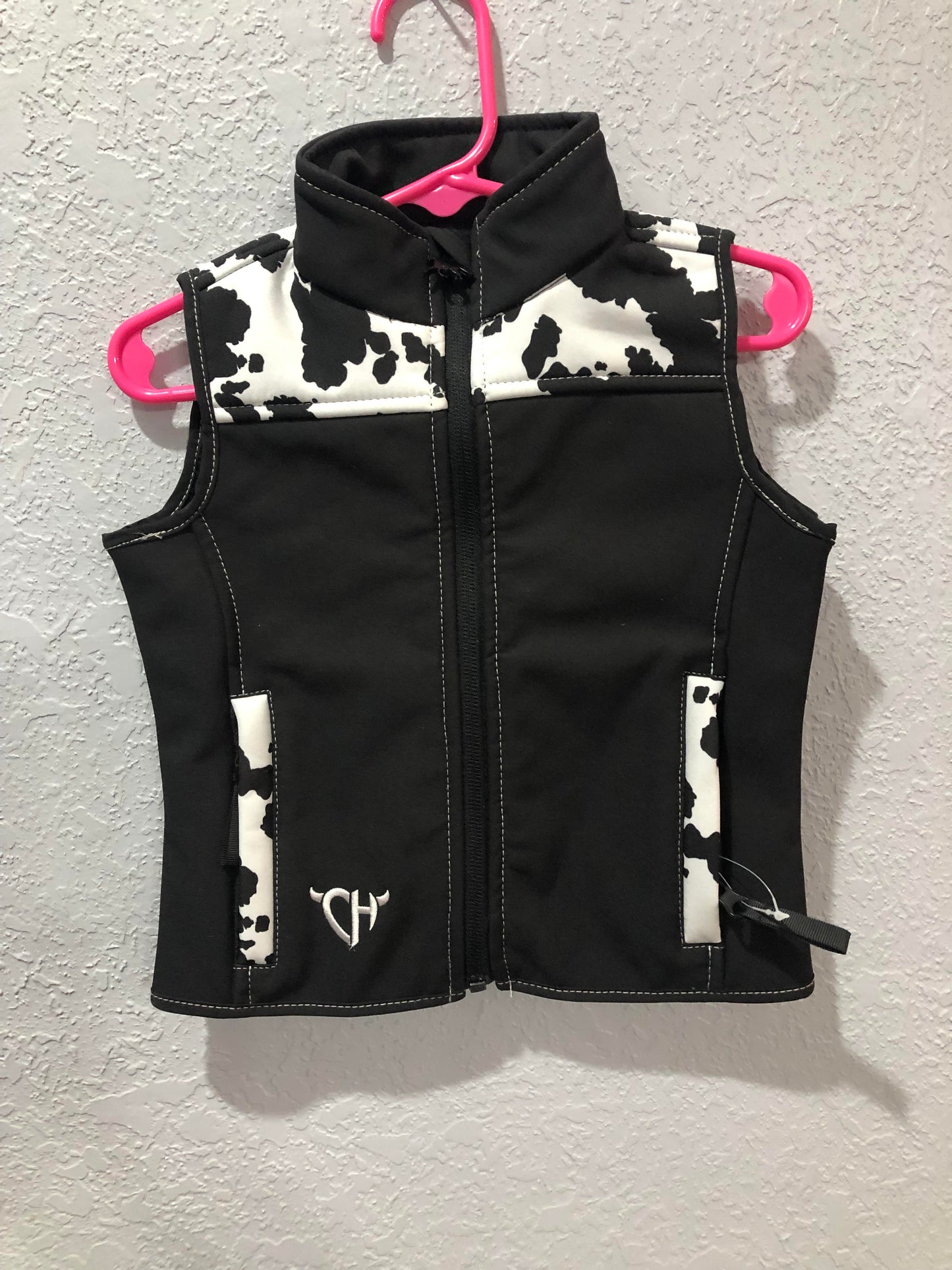 Girls Cowprint Yoke PS Vest by Cowboy Hardware