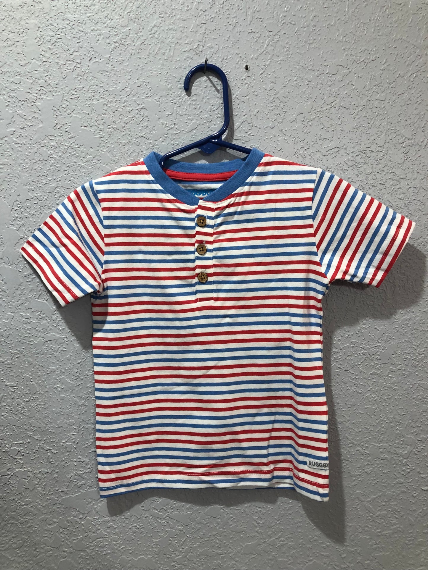 Boys Coastal Calling Stripe Knit SS Henley by RuggedButts