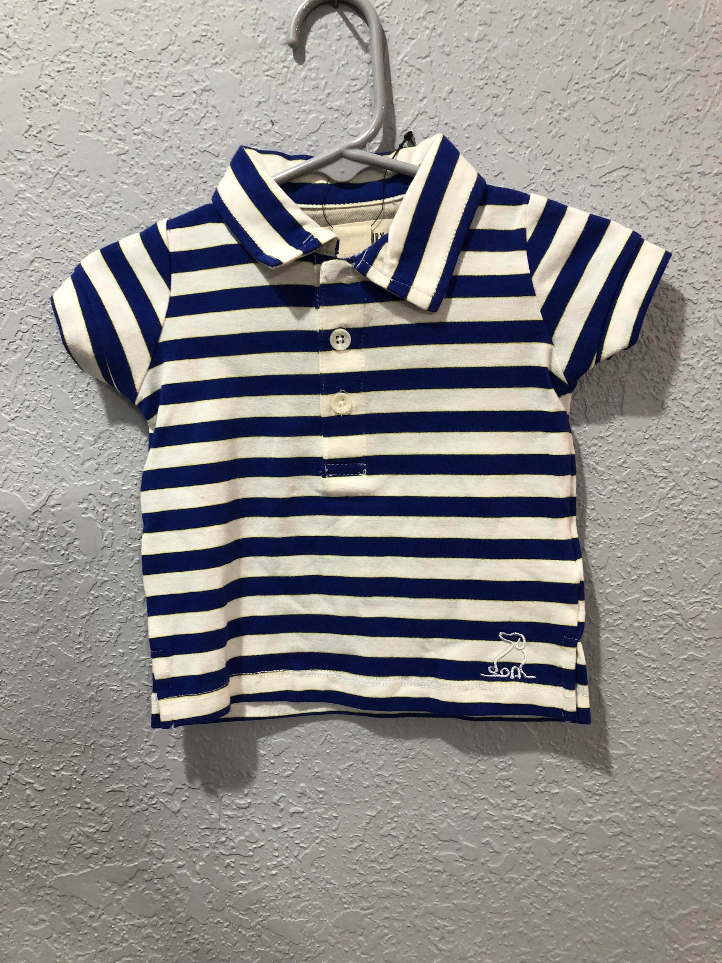 Boys Blue/White Stripe Flagstaff Polo by Me & Henry