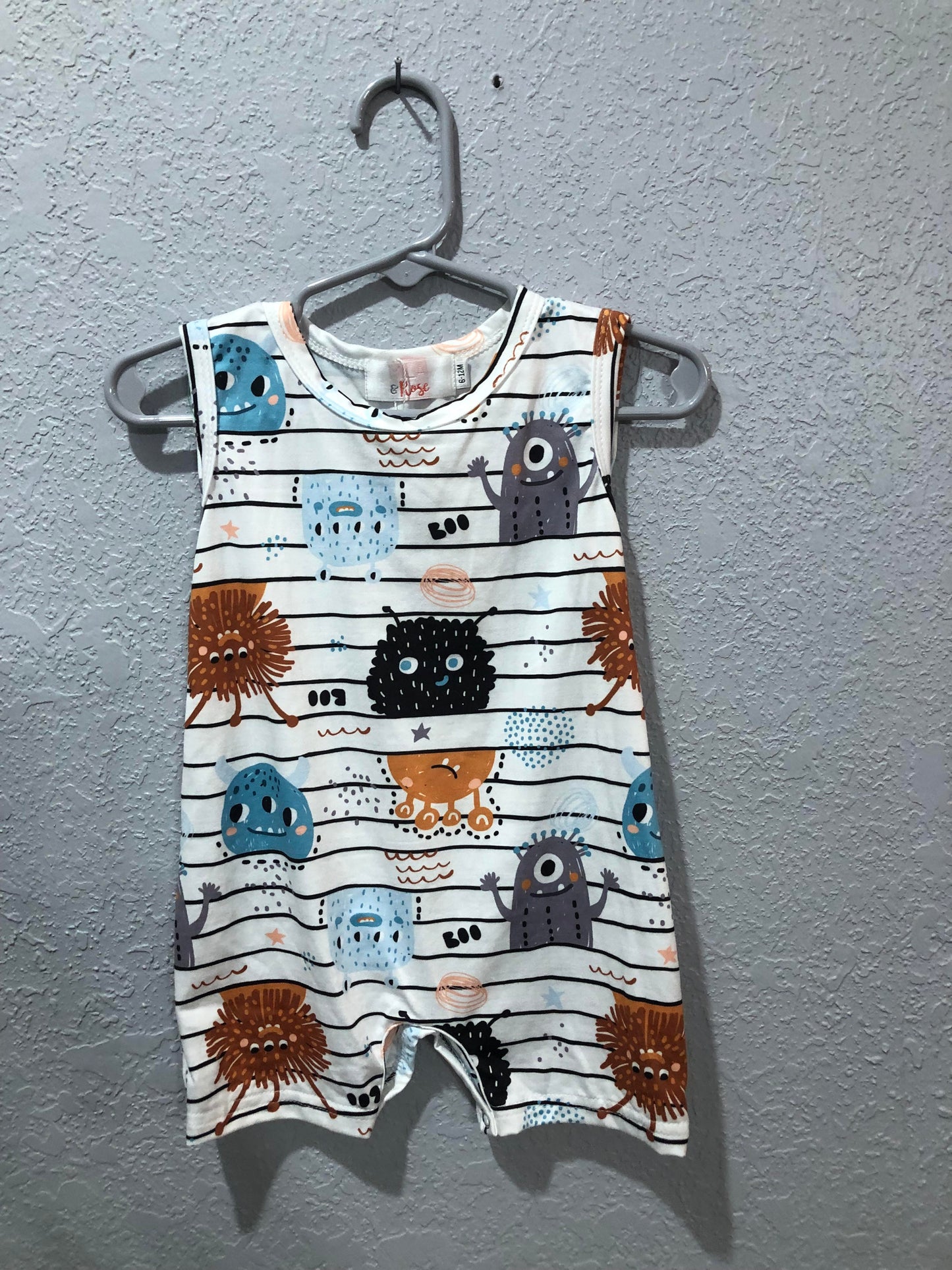 Boys Monsters Sleeveless Romper by Mila & Rose