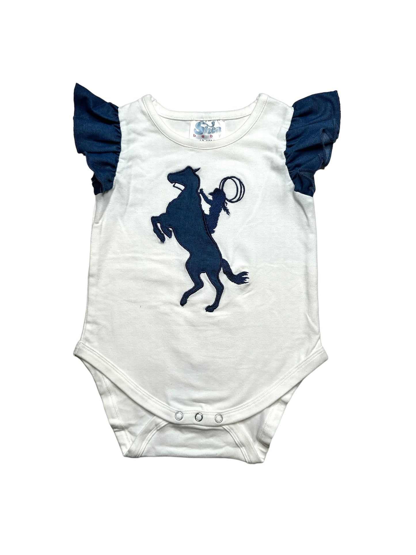 Girls Raring Horse Onesie by Shea Baby