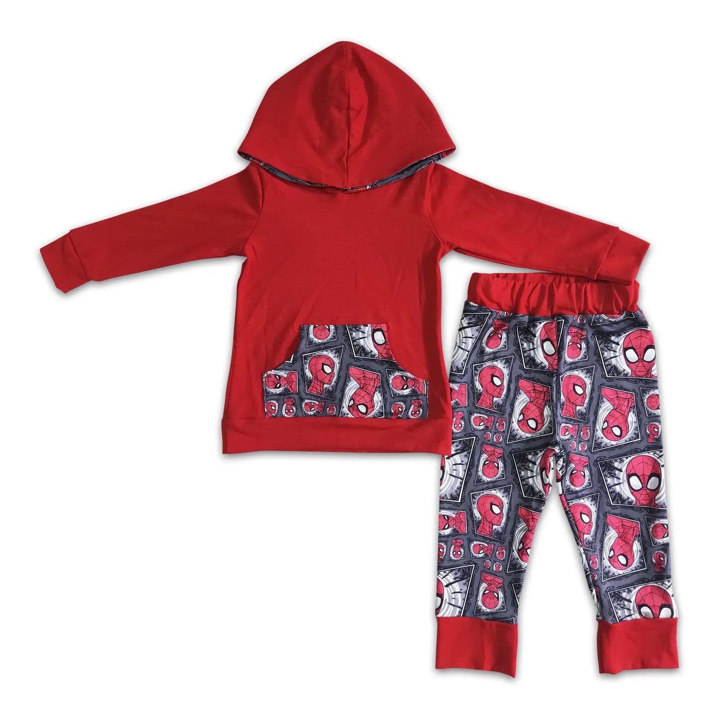 Boys Red Spider Man Hoodie Outfit