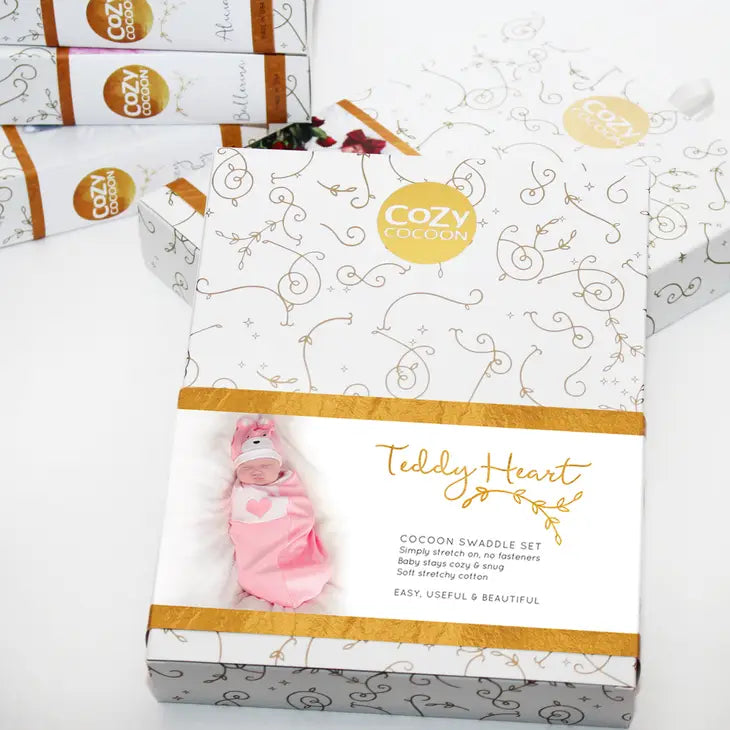 Cozy Cocoon Teddy Heart Swaddle