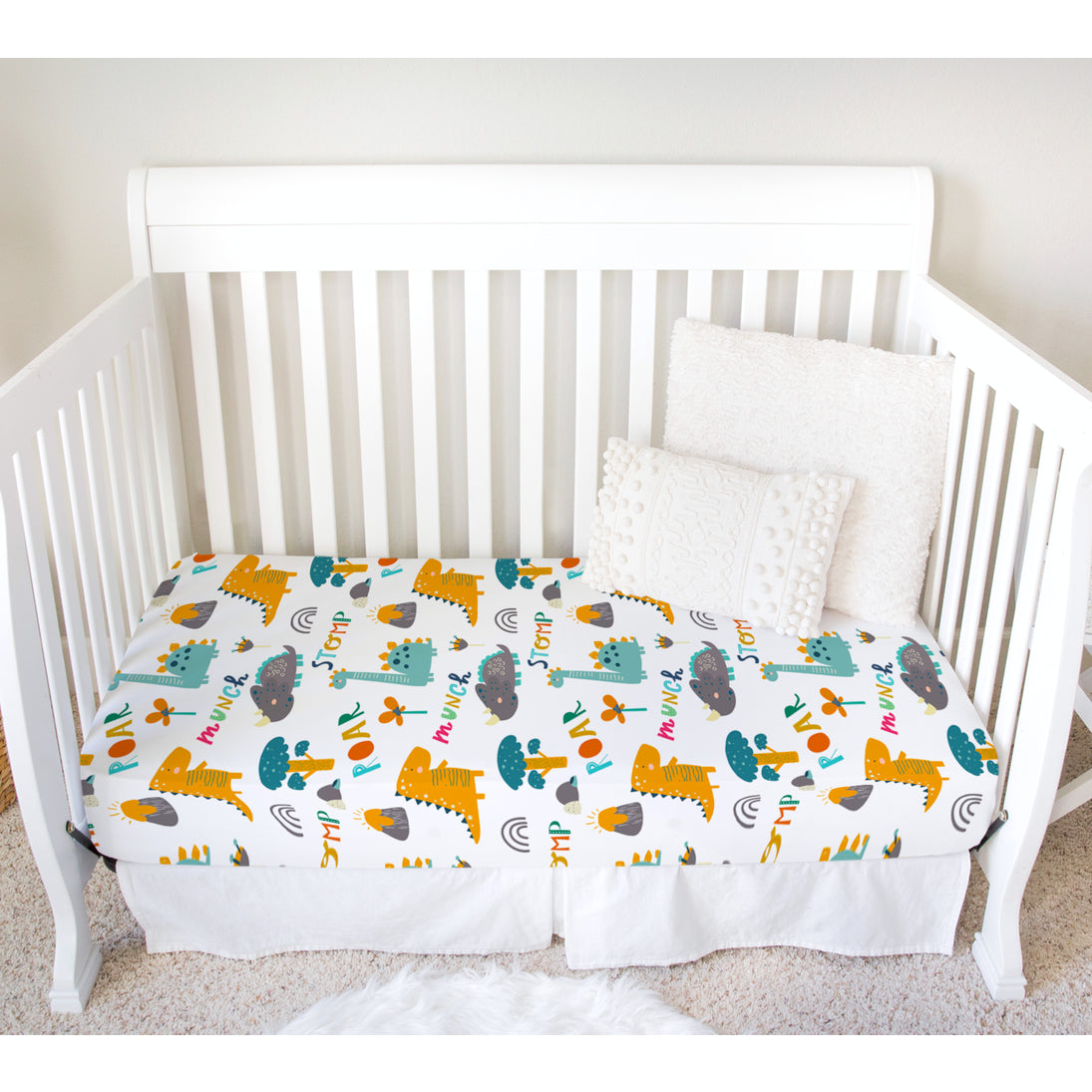 Honey Lemonade Standard Size Fitted Crib Sheet - Dinoland