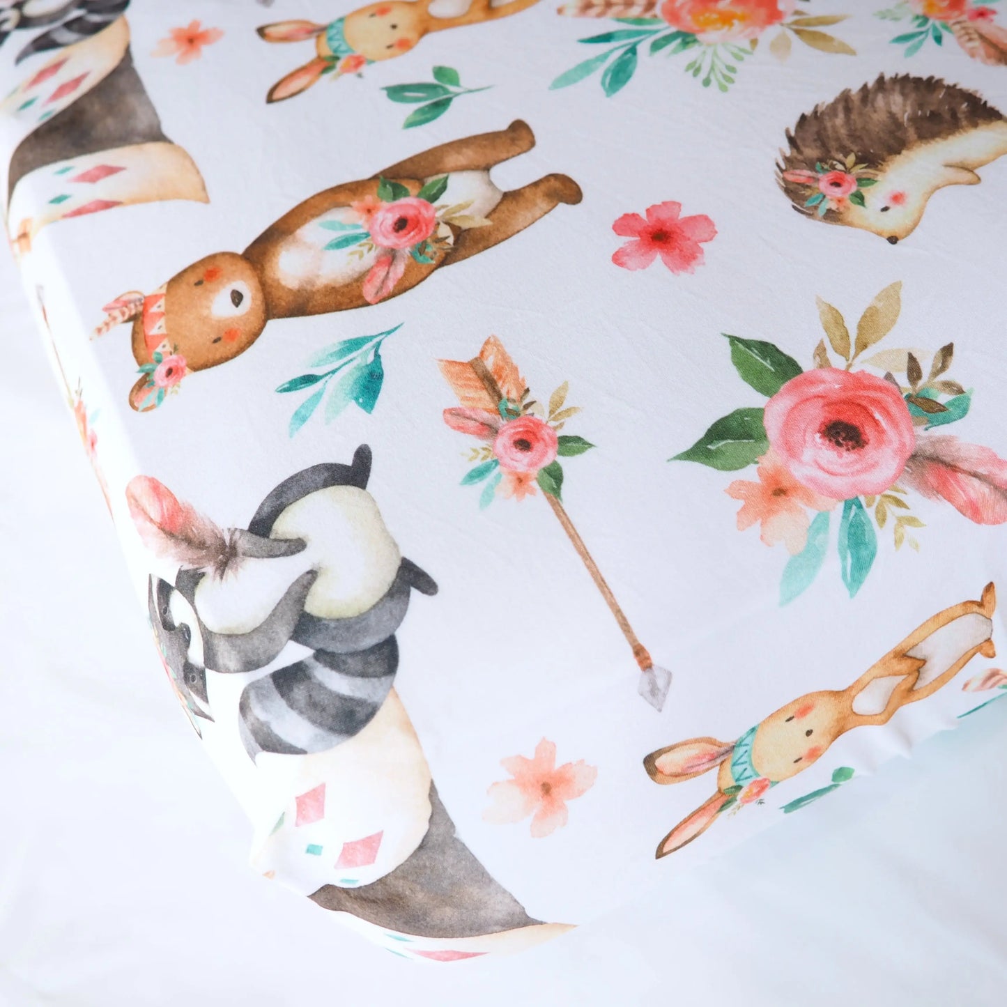 Honey Lemonade Standard Size Fitted Crib Sheet - Woodland Tribe