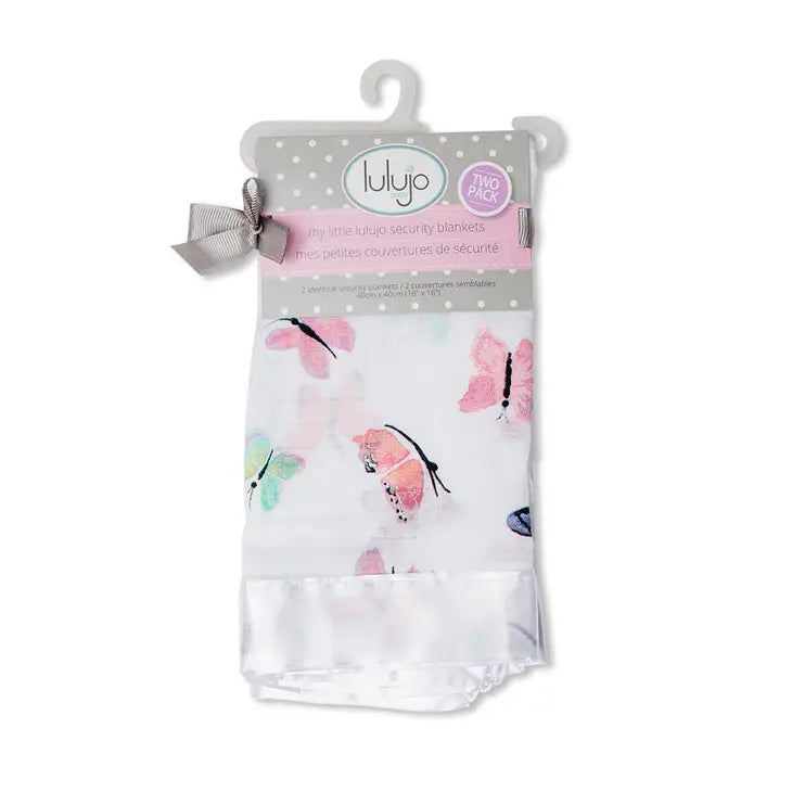 Lulujo 2-Pack Muslin Security Blankets - Butterfly
