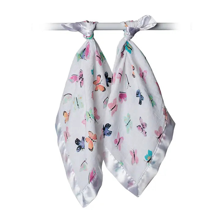 Lulujo 2-Pack Muslin Security Blankets - Butterfly