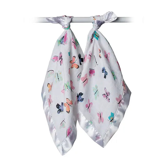 Lulujo 2-Pack Muslin Security Blankets - Butterfly