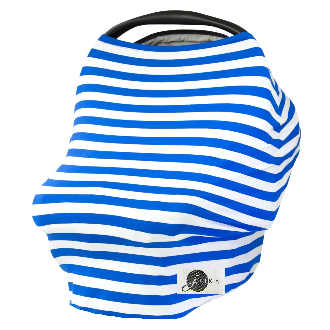 Stretchy Car Seat Canopy and Nursing Cover - Royal Blue Stripe