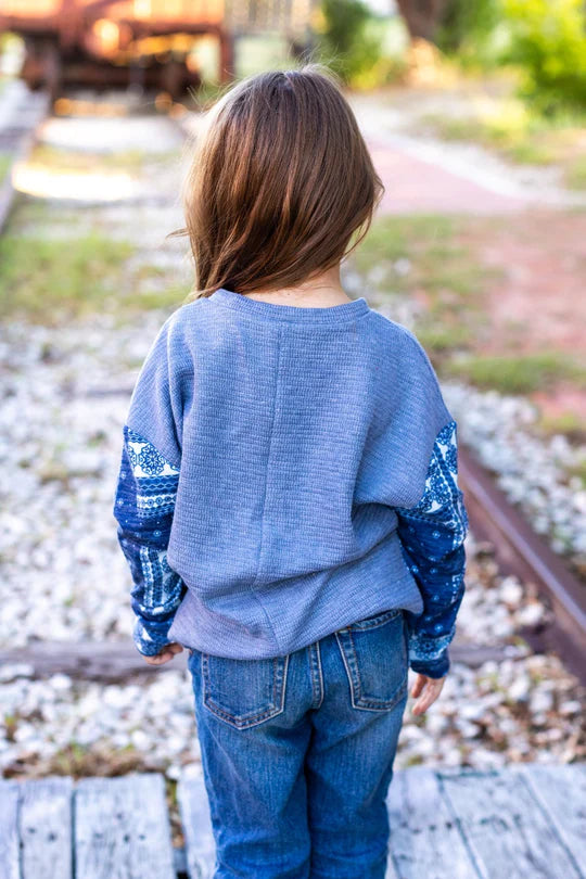 Girls Grace & Emma Sweetly Thinking Henley Shirt