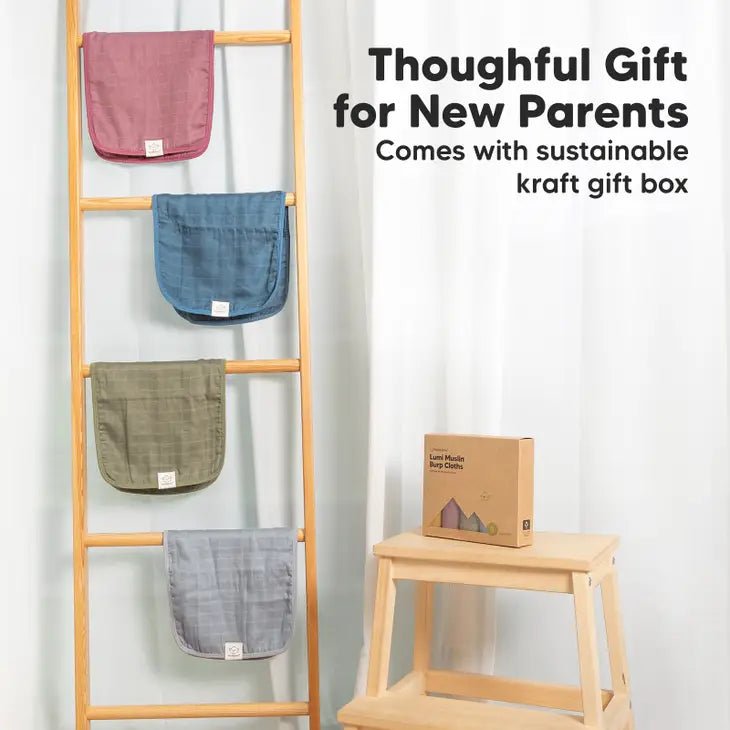 KeaBabies 5-Pack Lumi Muslin Burp Cloths