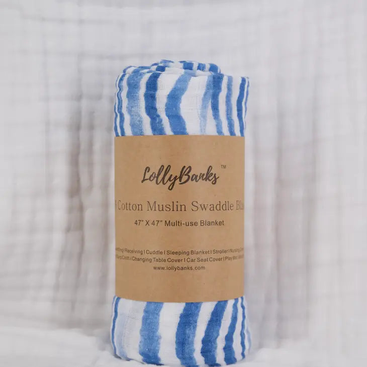 LollyBanks Waving at You - Muslin Swaddle Blanket