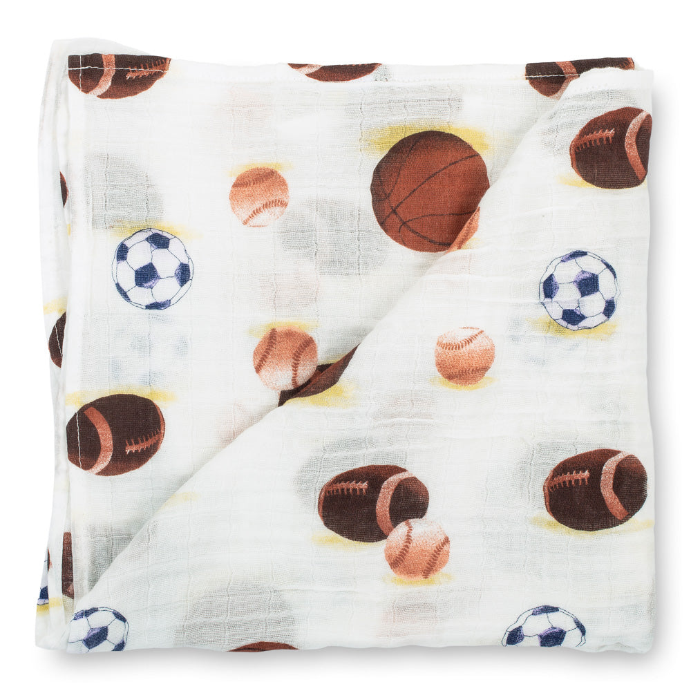 LollyBanks Go Sports! Muslin Swaddle Blanket